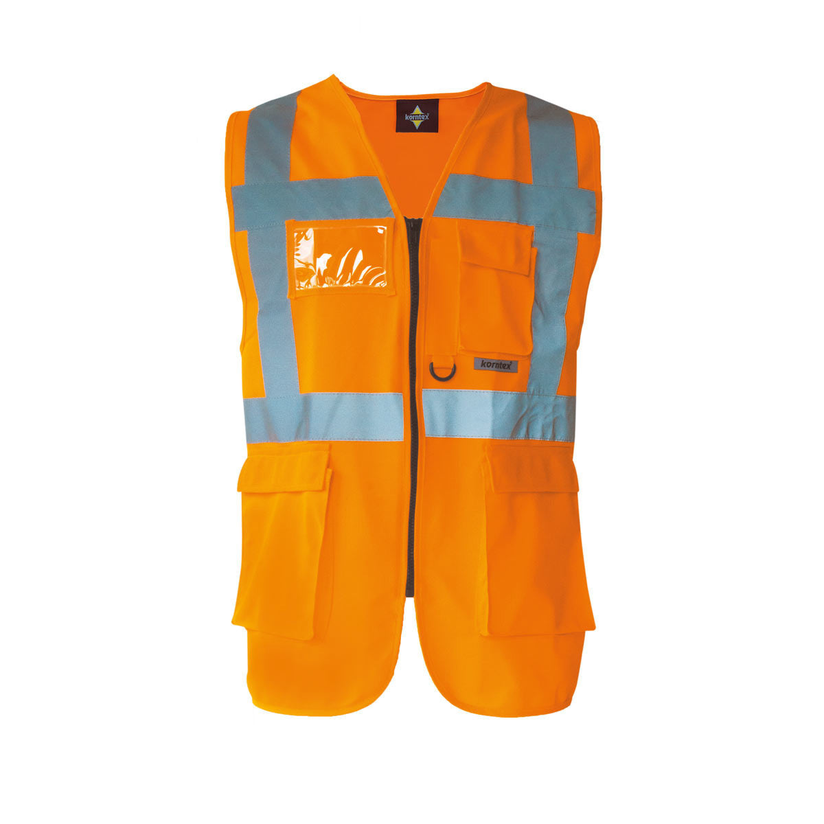 Warnschutzweste mit Reißverschluss und Taschen - Gelb