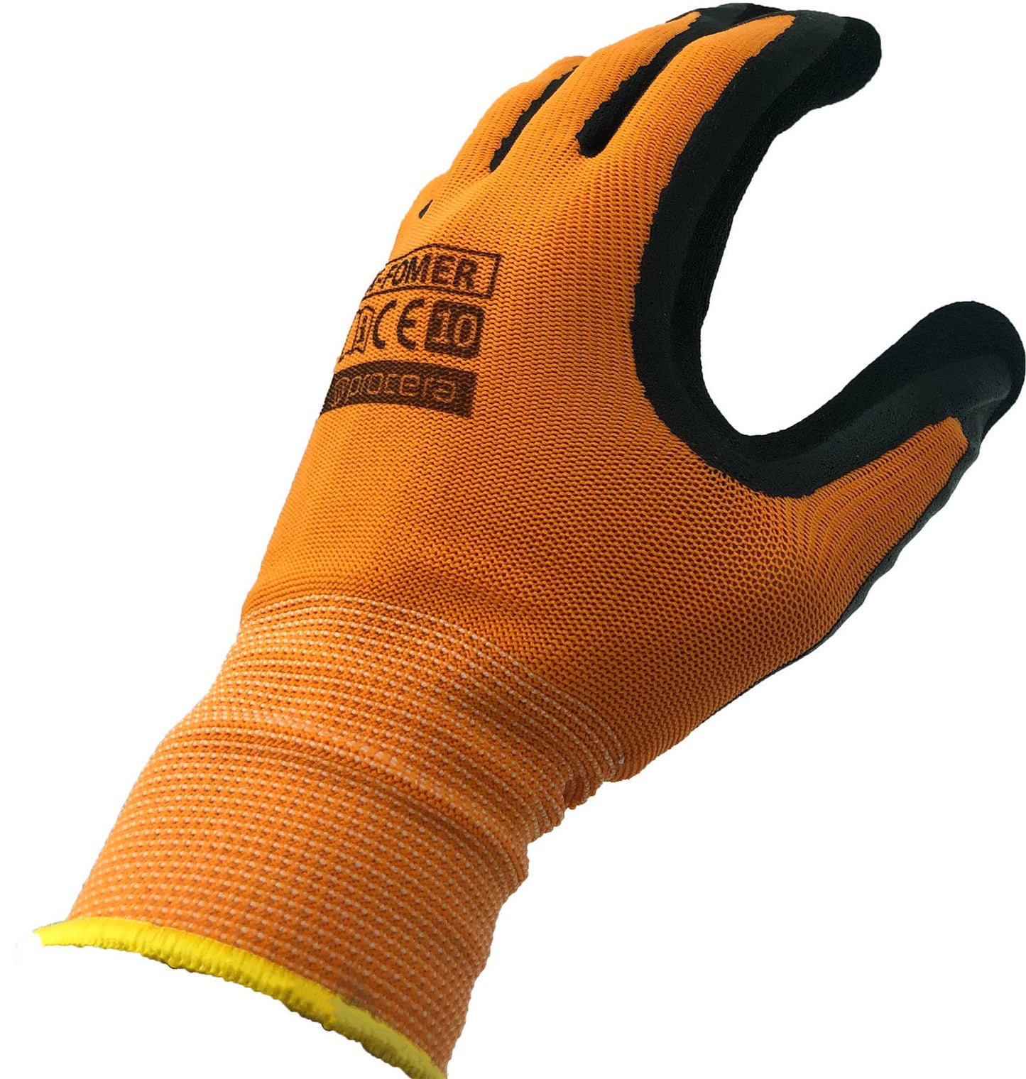PROCERA Arbeitshandschuhe X-Fomer mit Latex-Beschichtung, Orange/Schwarz